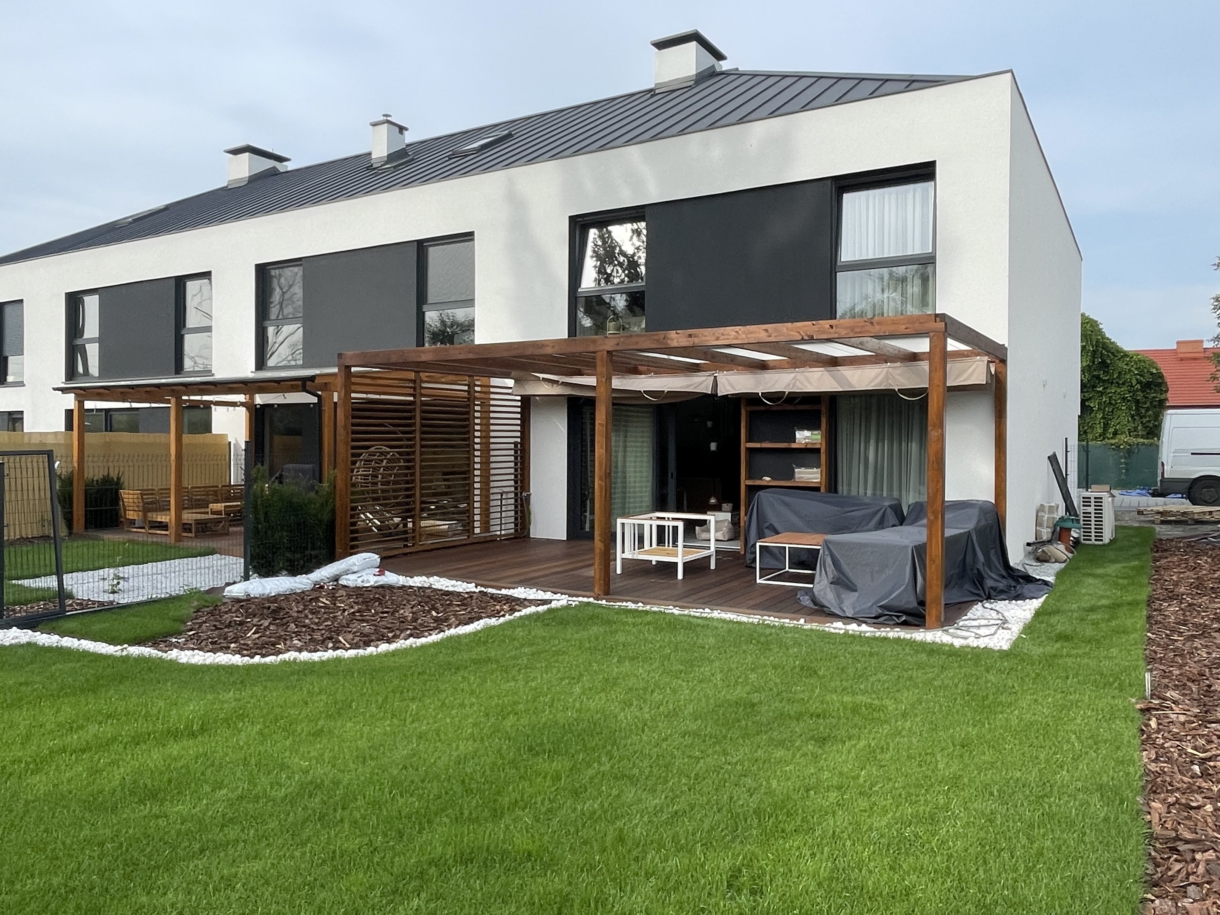 Wooden pergola structure